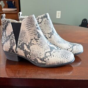 Faux Snakeskin Ankle Boots